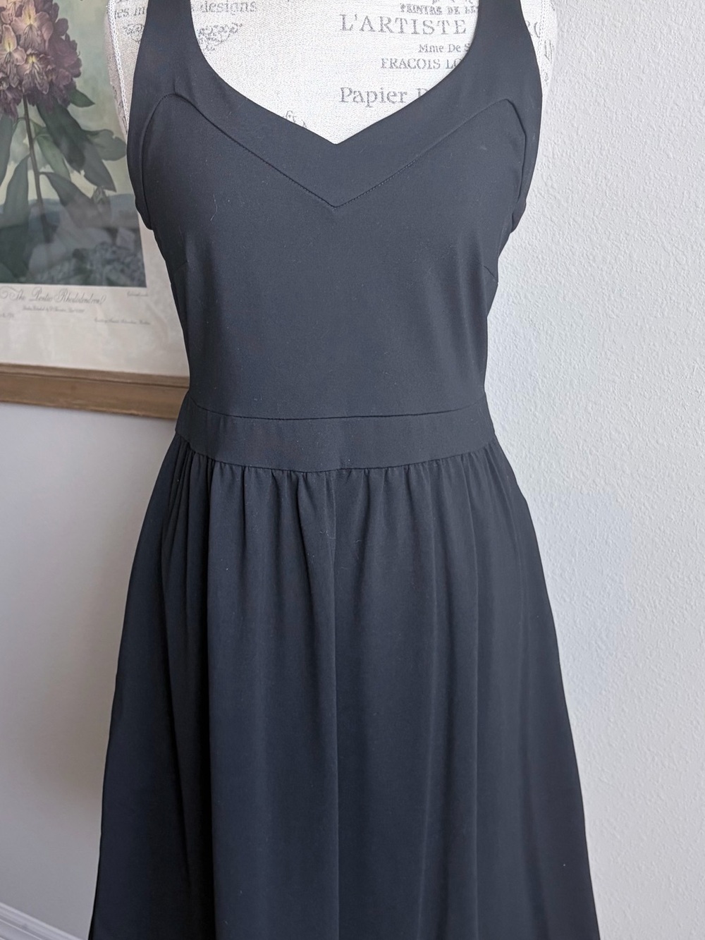 Cynthia Rowley Black V-Neck Sleeveless Midi Dress